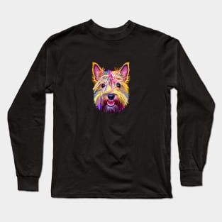 Adorable Cairn Terrier Dog Watercolor Long Sleeve T-Shirt